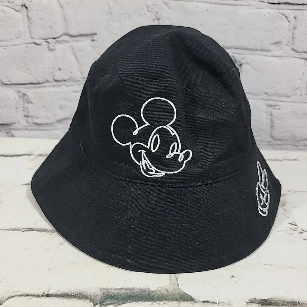 Disney Parks Mickey Mouse Allover Reversible Black‎ Youth Bucket Hat